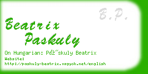 beatrix paskuly business card